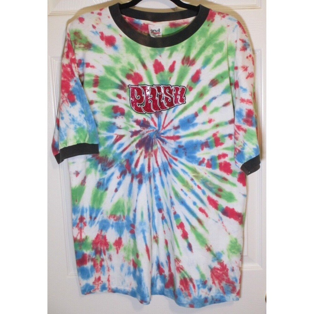 Phish Vintage 90s Tie-Die Ringer Band Tee XL